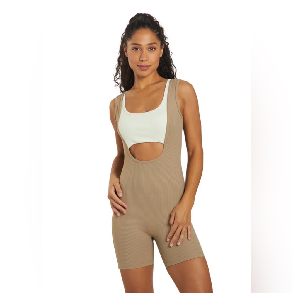 Ribbed Biker Onesie Jumpsuit